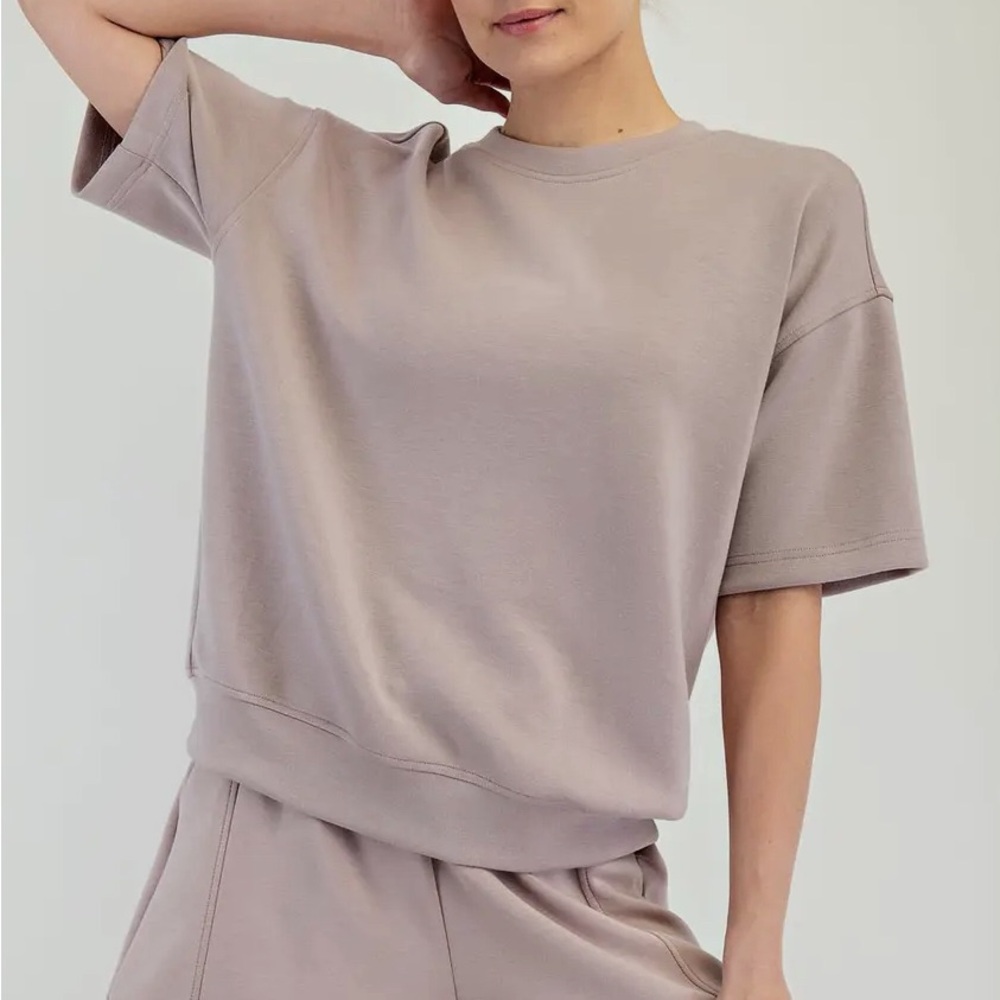 Elegant Mauve Scuba Modal top and Maxi Skirt Set - Picture 7 of 7